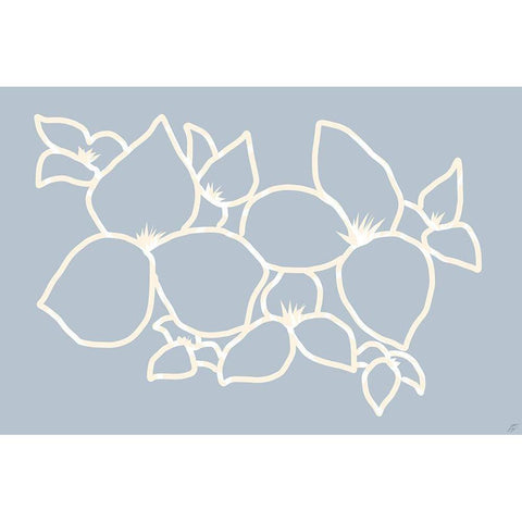 Flower Lines Gold Ornate Wood Framed Art Print with Double Matting by Lee, Judson