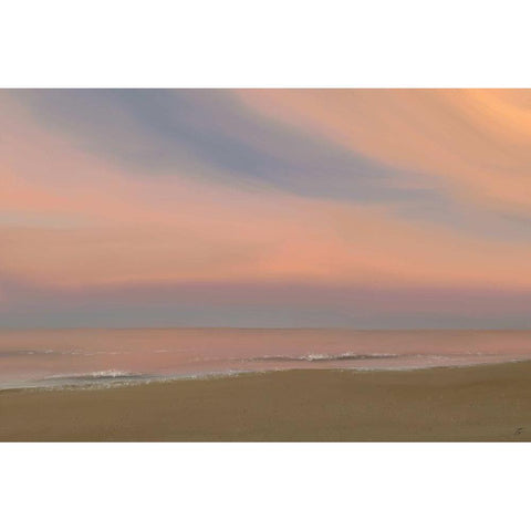 Beach Sunset White Modern Wood Framed Art Print by Lee, Judson