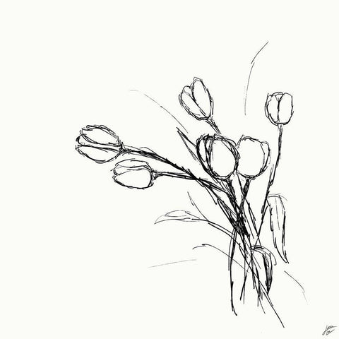 Tulips White Modern Wood Framed Art Print by Lee, Judson