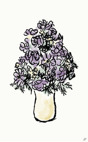 Water Flowers White Modern Wood Framed Art Print with Double Matting by Lee, Judson