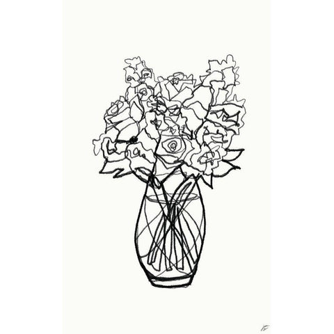 Floral Arrangement I Black Modern Wood Framed Art Print with Double Matting by Lee, Judson