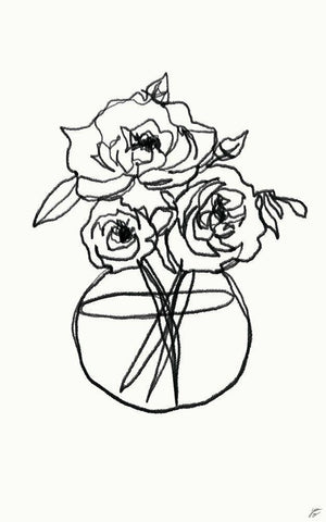 Floral Arrangement VI White Modern Wood Framed Art Print with Double Matting by Lee, Judson