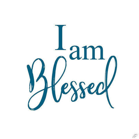 I Am Blessed Black Ornate Wood Framed Art Print with Double Matting by Lee, Judson