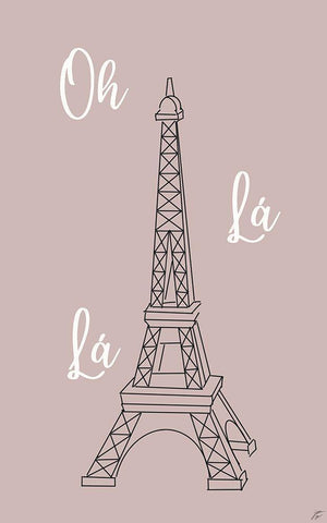 Oh La La White Modern Wood Framed Art Print with Double Matting by Lee, Judson