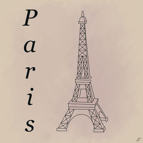 Eiffel Tower Black Modern Wood Framed Art Print by Lee, Judson