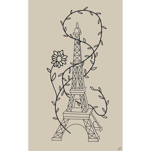 Eiffel Tower II Black Modern Wood Framed Art Print by Lee, Judson