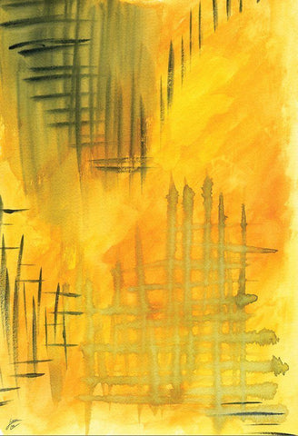 Bold Yellow White Modern Wood Framed Art Print with Double Matting by Lee, Judson