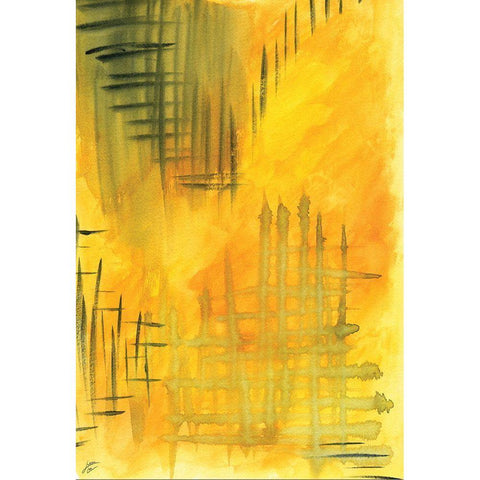 Bold Yellow White Modern Wood Framed Art Print by Lee, Judson
