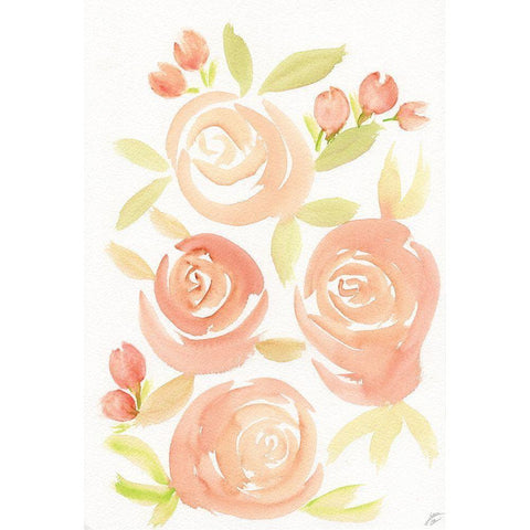 Pale Roses White Modern Wood Framed Art Print by Lee, Judson