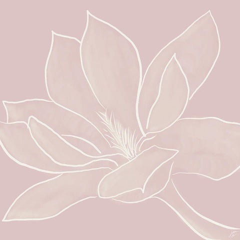 Magnolia Outline Black Modern Wood Framed Art Print by Lee, Judson