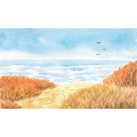 Beach View Black Modern Wood Framed Art Print by Lee, Judson