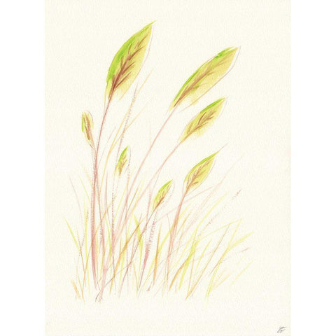 Leaf Grass Gold Ornate Wood Framed Art Print with Double Matting by Lee, Judson
