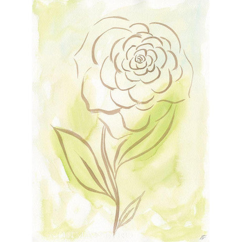 Flower I Black Modern Wood Framed Art Print with Double Matting by Lee, Judson