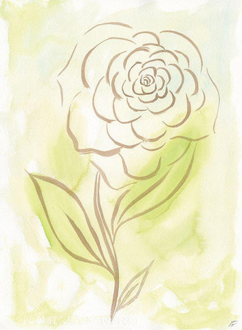 Flower I Black Ornate Wood Framed Art Print with Double Matting by Lee, Judson