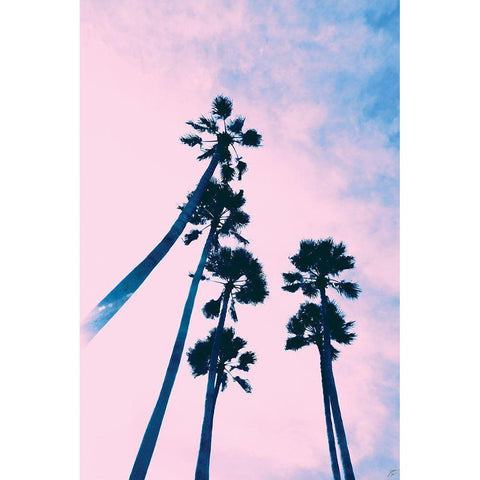 Millennial Pink Palms White Modern Wood Framed Art Print by Lee, Judson