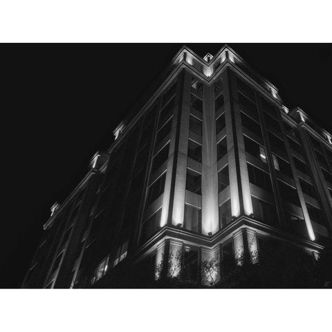 Big Building at Night I Black Modern Wood Framed Art Print with Double Matting by Lee, Judson