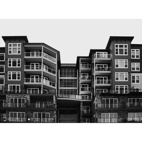 Building-scape Black Modern Wood Framed Art Print with Double Matting by Lee, Judson
