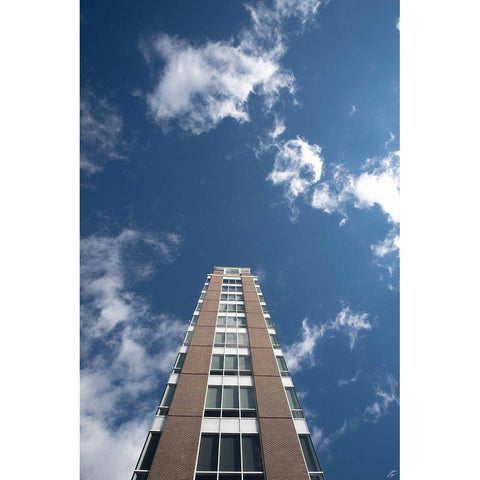 Look Tall Tower Black Modern Wood Framed Art Print with Double Matting by Lee, Judson