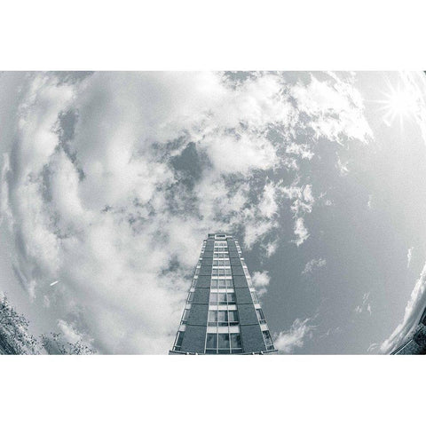 Tower in the Sky Black Modern Wood Framed Art Print with Double Matting by Lee, Judson