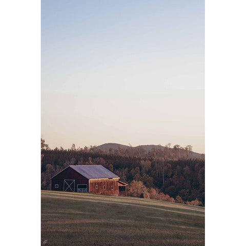 Sunlit Barn Black Modern Wood Framed Art Print with Double Matting by Lee, Judson