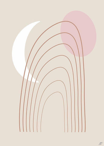 Sun-Moon Arch White Modern Wood Framed Art Print with Double Matting by Lee, Judson