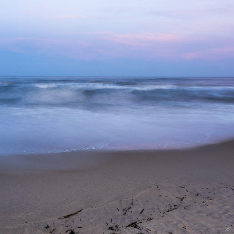 Washy Beach White Modern Wood Framed Art Print with Double Matting by Lee, Judson