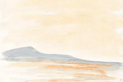 Gold and Blue White Modern Wood Framed Art Print with Double Matting by Lee, Judson