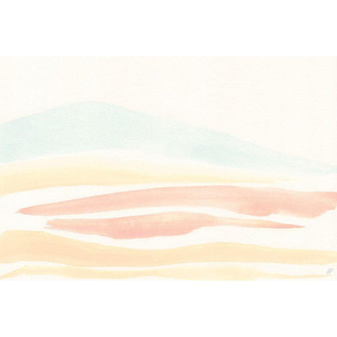 Peachy Soft Hills White Modern Wood Framed Art Print by Lee, Judson