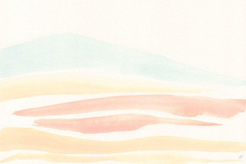 Peachy Soft Hills Black Ornate Wood Framed Art Print with Double Matting by Lee, Judson