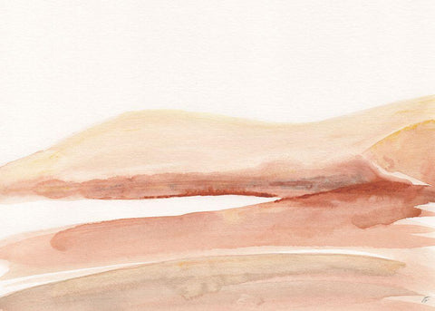 Yellow Hills White Modern Wood Framed Art Print with Double Matting by Lee, Judson