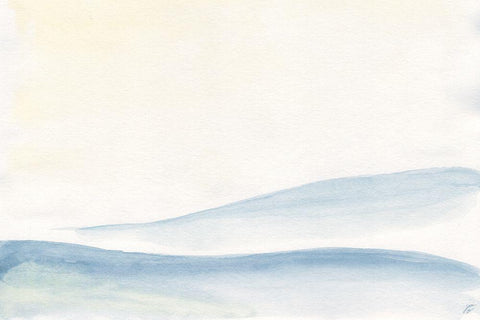 Two Soft Hills White Modern Wood Framed Art Print with Double Matting by Lee, Judson