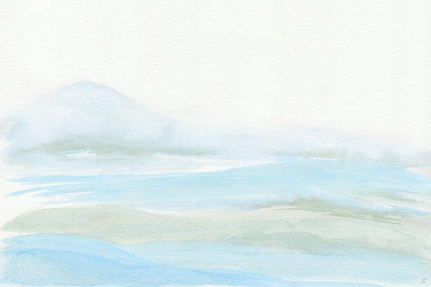 Seafoam Hills White Modern Wood Framed Art Print with Double Matting by Lee, Judson