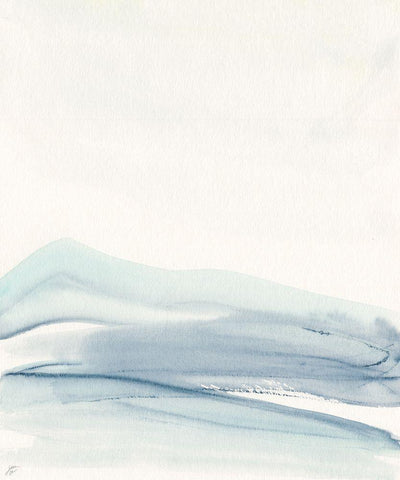 Sloped Soft Hills White Modern Wood Framed Art Print with Double Matting by Lee, Judson