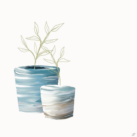 Marble Pot Black Modern Wood Framed Art Print by Lee, Judson