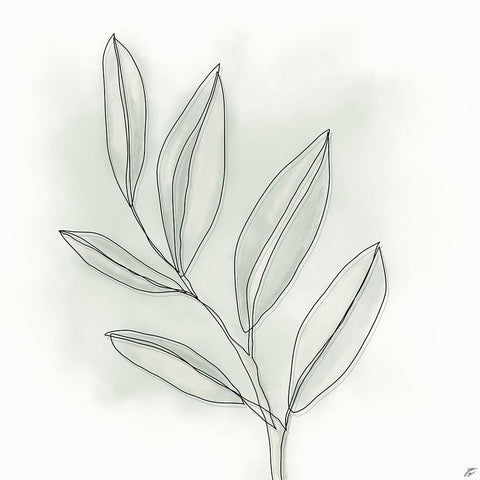 Line Grass White Modern Wood Framed Art Print by Lee, Judson