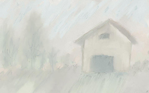 Soft Barn White Modern Wood Framed Art Print with Double Matting by Lee, Judson