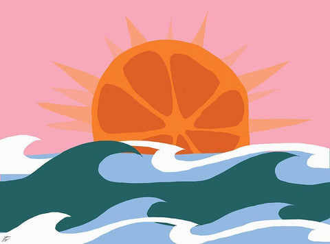 Orange Sunrise Black Ornate Wood Framed Art Print with Double Matting by Lee, Judson