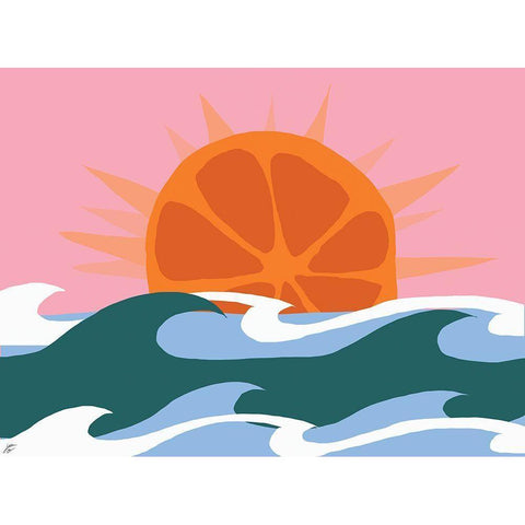 Orange Sunrise Gold Ornate Wood Framed Art Print with Double Matting by Lee, Judson