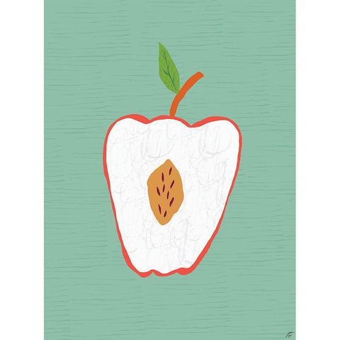 Apple Core White Modern Wood Framed Art Print by Lee, Judson