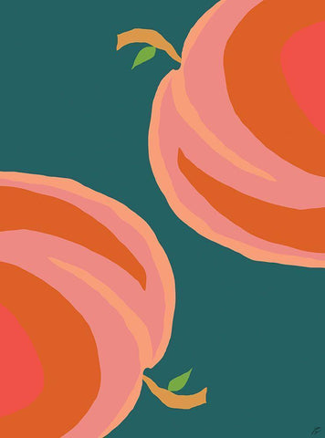 Peaches White Modern Wood Framed Art Print with Double Matting by Lee, Judson