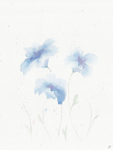 Blue Drop Black Ornate Wood Framed Art Print with Double Matting by Lee, Judson