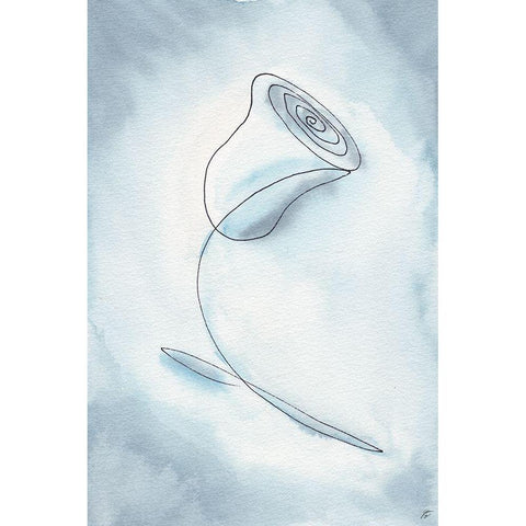 Blue Line White Modern Wood Framed Art Print by Lee, Judson