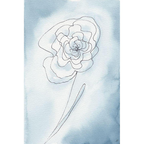 Blue Line II Gold Ornate Wood Framed Art Print with Double Matting by Lee, Judson