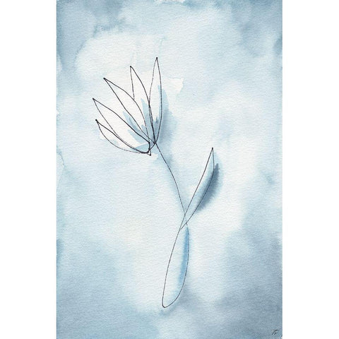 Blue Line III Black Modern Wood Framed Art Print by Lee, Judson