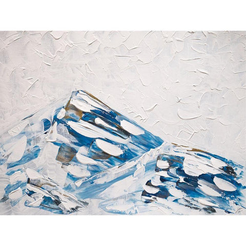 Blue and Gold Mountains Black Modern Wood Framed Art Print by Lee, Judson