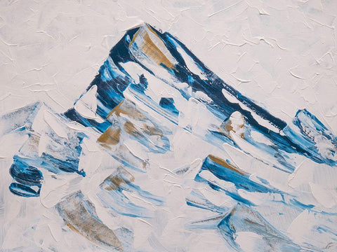 Blue and Gold Mountains White Modern Wood Framed Art Print with Double Matting by Lee, Judson