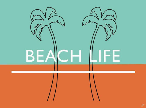 Beach Life White Modern Wood Framed Art Print with Double Matting by Lee, Judson