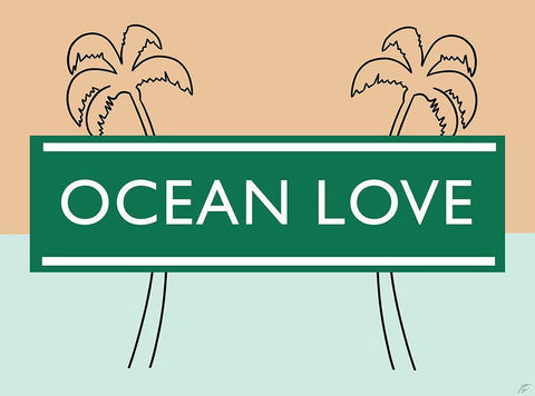 Ocean Love White Modern Wood Framed Art Print with Double Matting by Lee, Judson