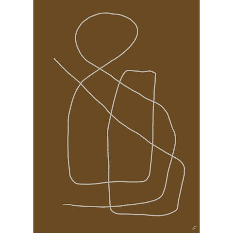 Scribbles on Brown Black Modern Wood Framed Art Print with Double Matting by Lee, Judson