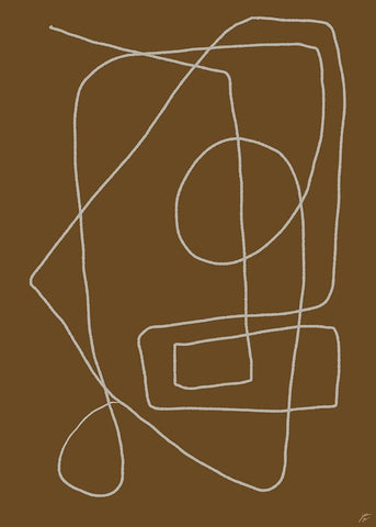 Scribbles on Brown II White Modern Wood Framed Art Print with Double Matting by Lee, Judson